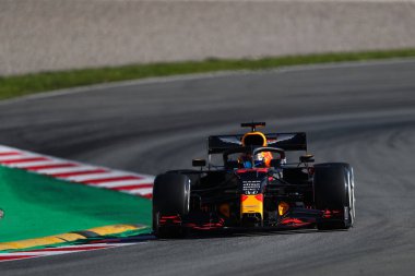 Barselona, İspanya. 20 Şubat 2020. Formula 1 sezon öncesi testi. Alexander Albon - F1 Kış Sınavı 'nın ikinci gününde Aston Martin RedBull Yarışı RB16 