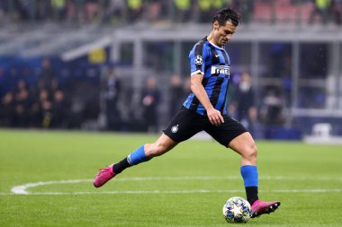 Milano, İtalya. 23 Ekim 2019. Uefa Şampiyonlar Ligi. Fc Internazionale Borussia 09 Dortmund 'a karşı. FC InternazionaleMilano, İtalya 'dan Antonio Candreva. 