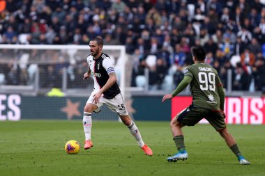Torino, İtalya. 06 Ocak 2020. İtalyan Serisi A. Juventus Fc, Cagliari Calcio 'ya karşı. Juventus FC 'den Leonardo Bonucci iş başında 