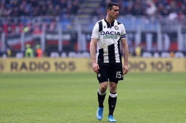 Milano, İtalya. 19 Ocak 2020. İtalyan Serisi A. Ac Milan, Udinese Calcio 'ya karşı. Udinese Calcio 'dan Kevin Lasagna.