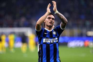Milano, İtalya. 23 Ekim 2019. Uefa Şampiyonlar Ligi. Fc Internazionale Borussia 09 Dortmund 'a karşı. FC Internazional 'dan Lautaro Martinez