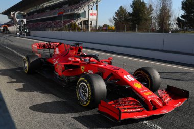 Barselona, İspanya. 20 Şubat 2020. Formula 1 sezon öncesi testi. Charles Leclerc - F1 Kış Testi 'nin ikinci gününde Scuderia Ferrari