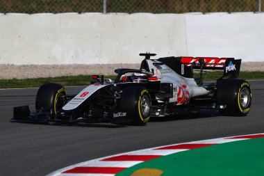 Barselona, İspanya. 26 Şubat 2020. Fransa 'dan Romain Grosjean ve F1 Kış Sınavı öncesi Haas F1 Takımı 