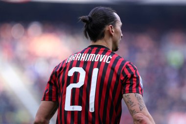 Milano, İtalya. 19 Ocak 2020. İtalyan Serisi A. Ac Milan, Udinese Calcio 'ya karşı. Ac Milan 'dan Zlatan Ibrahimoviç. 