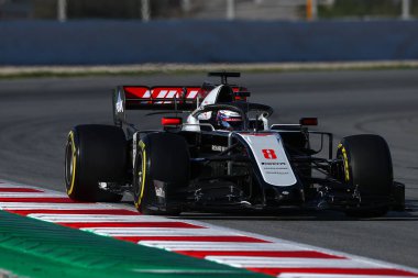 Barselona, İspanya. 26 Şubat 2020. Fransa 'dan Romain Grosjean ve F1 Kış Sınavı öncesi Haas F1 Takımı 