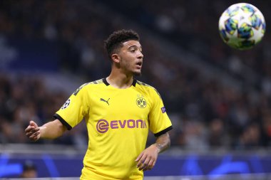 Milano, İtalya. 23 Ekim 2019. Uefa Şampiyonlar Ligi. Fc Internazionale Borussia 09 Dortmund 'a karşı. Borussia 'dan Jadon Sancho Dortmund Milano, İtalya. 