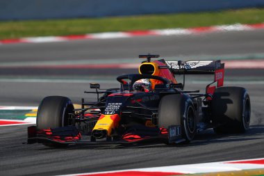Barselona, İspanya. 19 Şubat 2020. Formula 1 sezon öncesi testi. Max Verstappen - Aston Martin Red Bull Racing RB16 