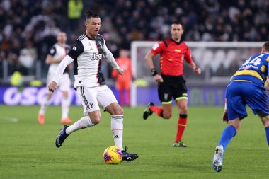 Torino, İtalya. 19 Ocak 2020. İtalyan Serisi A. Juventus Fc, Parma Calcio 'ya karşı. Juventus FC 'den Cristiano Ronaldo.   