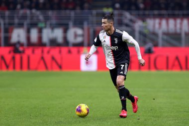 Milano, İtalya. 13 Şubat 2020. Coppa Italia 'da. Ac Milan ve Juventus Fc. Juventus FC 'den Cristiano Ronaldo.   