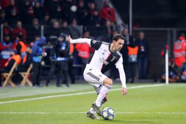 Leverkusen, Almanya. 11 Aralık 2019. Uefa Şampiyonlar Ligi 2019-20 Grubu D. Juventus FC 'den Mattia De Sciglio..