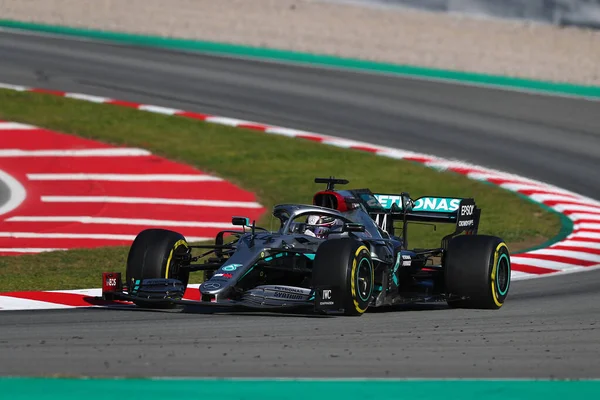 Barcellona Spagna Febbraio 2020 Test Pre Campionato Formula Lewis Hamilton — Foto Stock