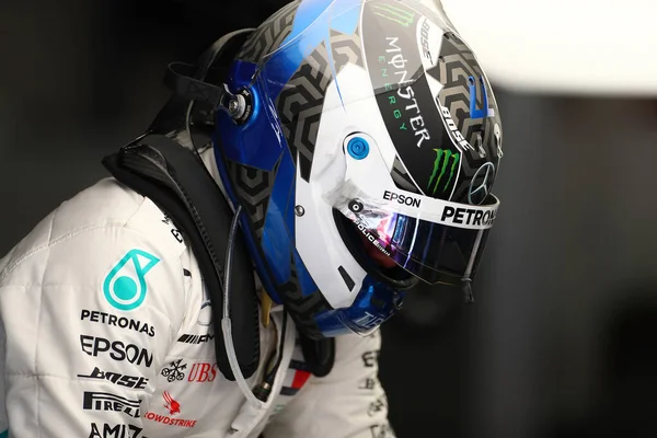 西班牙巴塞罗那 2020年2月21日 一级方程式赛车季前测试F1冬季测试第三天梅赛德斯Amg Petronas F1车队的Valtteri Bottas — 图库照片