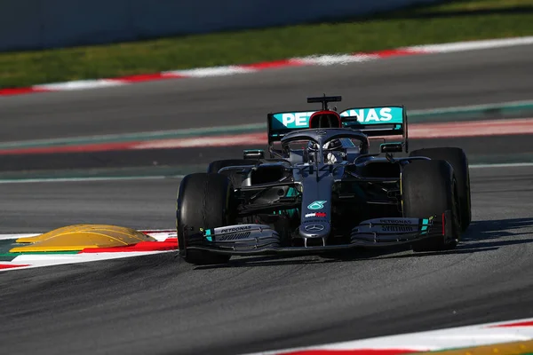 Barcelona Spanien Februar 2020 Formel Testfahrten Vor Der Saison Lewis — Stockfoto