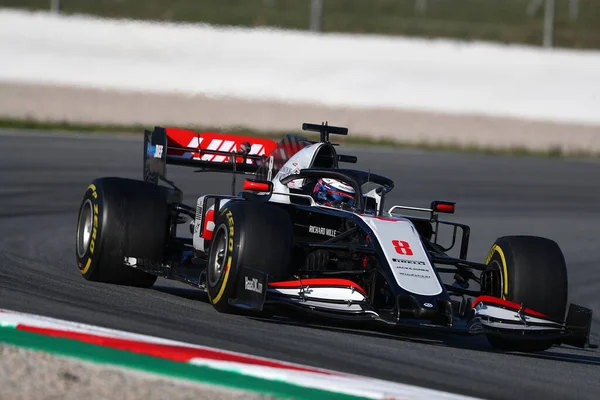 Barcelona Hiszpania Lutego 2020 Test Przedsezonowy Formuły Romain Grosjean Drużyna — Zdjęcie stockowe