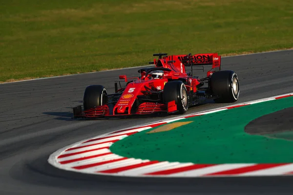 Barcelona España Febrero 2020 Prueba Pretemporada Fórmula Sebastian Vettel Scuderia — Foto de Stock