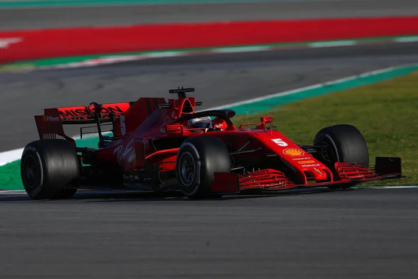 Barcelona España Febrero 2020 Prueba Pretemporada Fórmula Sebastian Vettel Alemania — Foto de Stock