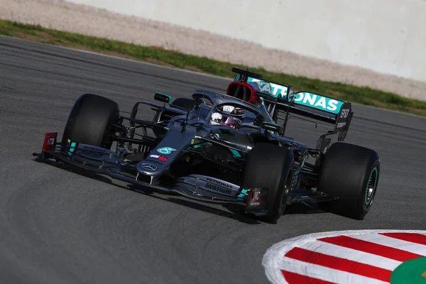 Barcelona Spanje Februari 2020 Lewis Hamilton Van Groot Brittannië Mercedes — Stockfoto