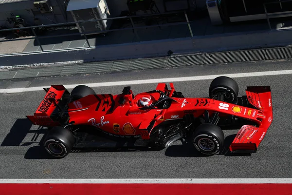 Barcelona Espanha Fevereiro 2020 Charles Leclerc Monaco Scuderia Ferrari Durante — Fotografia de Stock