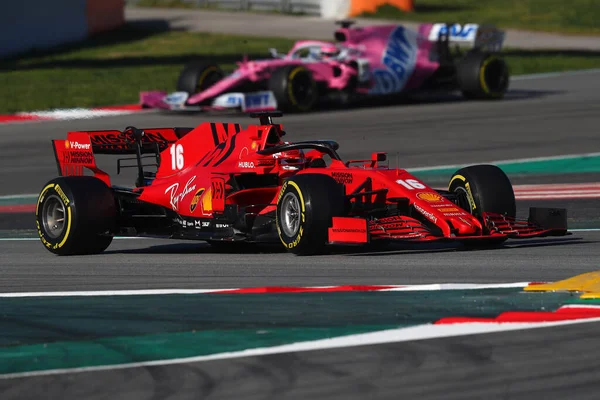 Barcelona Espanha Fevereiro 2020 Teste Pré Temporada Fórmula Charles Leclerc — Fotografia de Stock