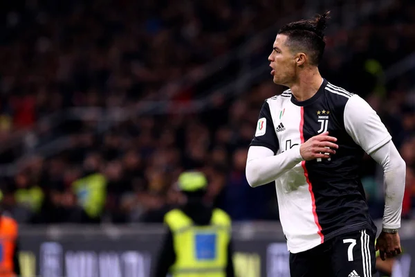 Milano Italia Febrero 2020 Coppa Italia Milán Juventus Cristiano Ronaldo — Foto de Stock