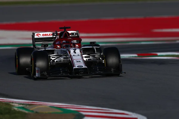 Barcelona Spanje Februari 2020 Kimi Raikkonen Uit Finland Alfa Romeo — Stockfoto