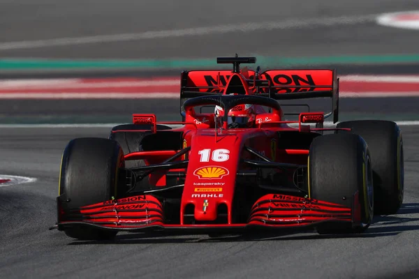 Barcelona Španělsko Února2020 Předsezónní Test Formule1 Charles Leclerc Monaka Scuderia — Stock fotografie