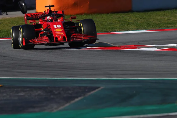 Barcelona Espanha Fevereiro 2020 Teste Pré Temporada Fórmula Charles Leclerc — Fotografia de Stock