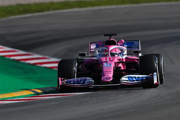 Barcelona Espanha Fevereiro 2020 Teste Pré Temporada Fórmula Sergio Perez — Fotografia de Stock