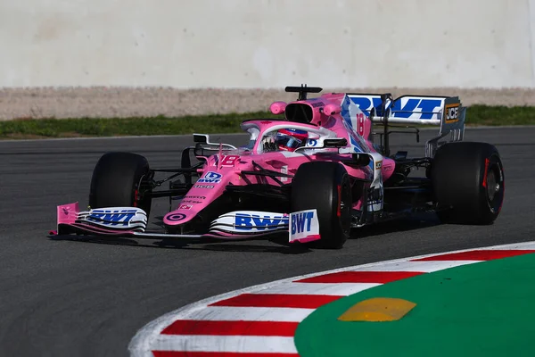 Barcelona Espanha Fevereiro 2020 Lance Stroll Canada Racing Point Durante — Fotografia de Stock