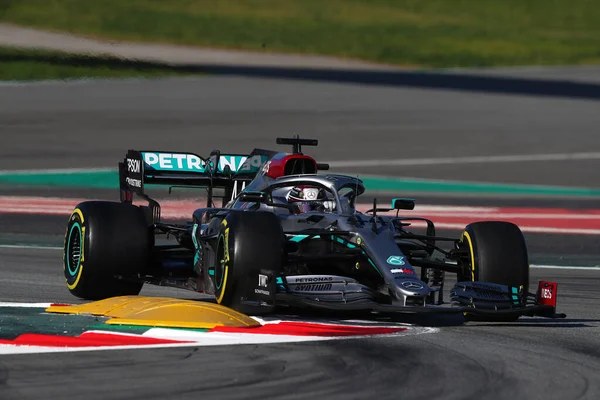 Barcelona Spanien Februar 2020 Formel Testfahrten Vor Der Saison Lewis — Stockfoto