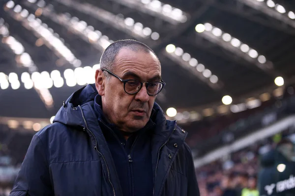 Torino Italia Gennaio 2020 Serie Juventus Cagliari Calcio Maurizio Sarri — Foto Stock