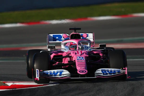 Barcelona Hiszpania Lutego 2020 Test Przedsezonowy Formuły Sergio Perez Racing — Zdjęcie stockowe