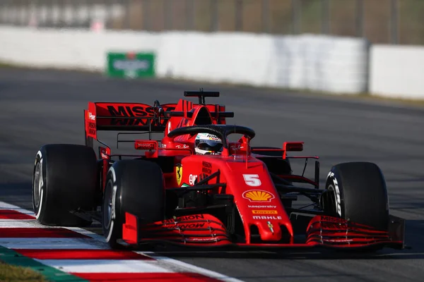 Barcelona Espanha Fevereiro 2020 Teste Pré Temporada Fórmula Sebastian Vettel — Fotografia de Stock