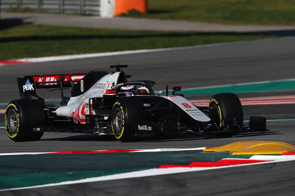 Barcelona Hiszpania Lutego 2020 Test Przedsezonowy Formuły Romain Grosjean Francji — Zdjęcie stockowe
