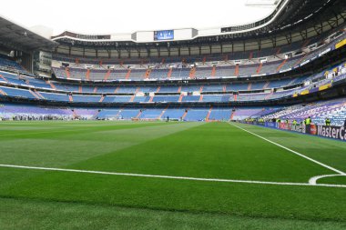 Real Madrid futbol kulübü Chamartin, Madrid, İspanya ve Avrupa 'dan Santiago Bernabeu Stadyumu