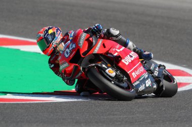 Ducati Takımı 'ndan Andrea Dovizioso, Moto GP San Marino Octo Grand Prix sırasında yolda ilerliyor.. 