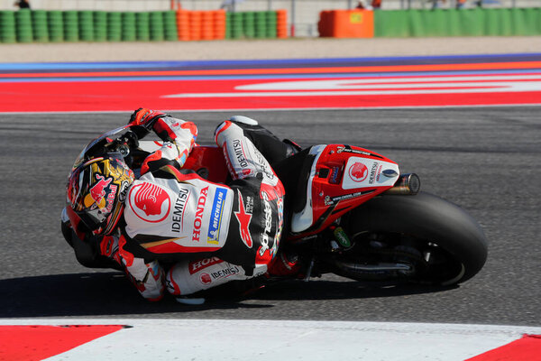Takaaki Nakagami  of LCR Honda  on track during free practice for   the Moto GP Octo Grand Prix of San Marino. 