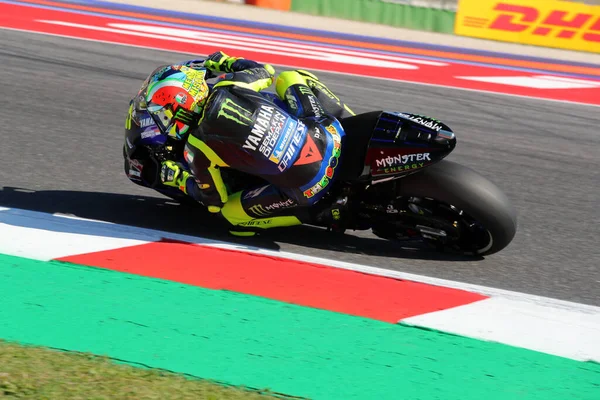 Valentino Rossi Της Monster Energy Yamaha Καλό Δρόμο Κατά Διάρκεια — Φωτογραφία Αρχείου