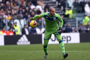 Torino, İtalya. 16 Şubat 2020. İtalyan Serisi A. Juventus Fc, Brescia Calcio 'ya karşı. Brescia Calcio 'dan Lorenzo Andrenacci.