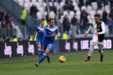 Torino, İtalya. 16 Şubat 2020. İtalyan Serisi A. Juventus Fc, Brescia Calcio 'ya karşı. Brescia Calcio 'dan Birkir Bjarnason.