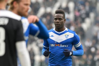 Torino, İtalya. 16 Şubat 2020. İtalyan Serisi A. Juventus Fc, Brescia Calcio 'ya karşı. Brescia Calcio 'dan Mario Balotelli.