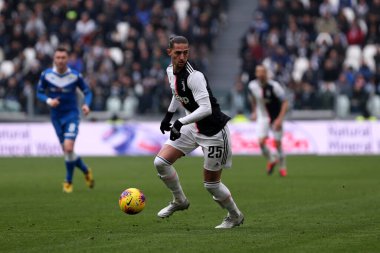 Torino, İtalya. 16 Şubat 2020. İtalyan Serisi A. Juventus Fc, Brescia Calcio 'ya karşı. Juventus FC 'den Adrien Rabiot.   