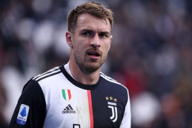 Torino, İtalya. 16 Şubat 2020. İtalyan Serisi A. Juventus Fc, Brescia Calcio 'ya karşı. Juventus FC 'den Aaron Ramsey.   