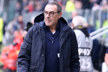 Torino, İtalya. 16 Şubat 2020. İtalyan Serisi A. Juventus Fc, Brescia Calcio 'ya karşı. Maurizio Sarri, Juventus FC 'nin koçu. .   