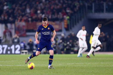 Roma, İtalya. 12 Ocak 2020. İtalyan Serisi A. Roma, Juventus Fc 'e karşı. Roma Olarak Ürdün Veretout.