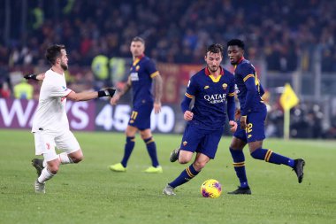 Roma, İtalya. 12 Ocak 2020. İtalyan Serisi A. Roma, Juventus Fc 'e karşı. Romanlar İçin Bryan Cristante.