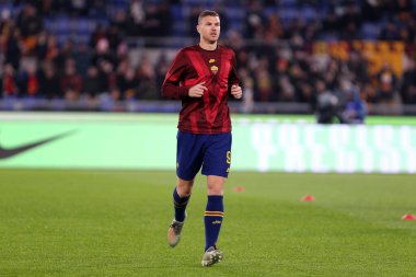 Roma, İtalya. 12 Ocak 2020. İtalyan Serisi A. Roma, Juventus Fc 'e karşı. Roma 'dan Edin Dzeko.