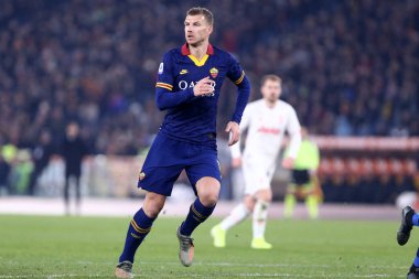 Roma, İtalya. 12 Ocak 2020. İtalyan Serisi A. Roma, Juventus Fc 'e karşı. Roma 'dan Edin Dzeko.