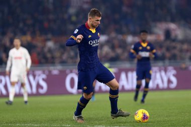 Roma, İtalya. 12 Ocak 2020. İtalyan Serisi A. Roma, Juventus Fc 'e karşı. Roma 'dan Edin Dzeko.