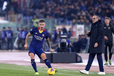 Roma, İtalya. 12 Ocak 2020. İtalyan Serisi A. Roma, Juventus Fc 'e karşı. Roman Aleksandar Kolarov.